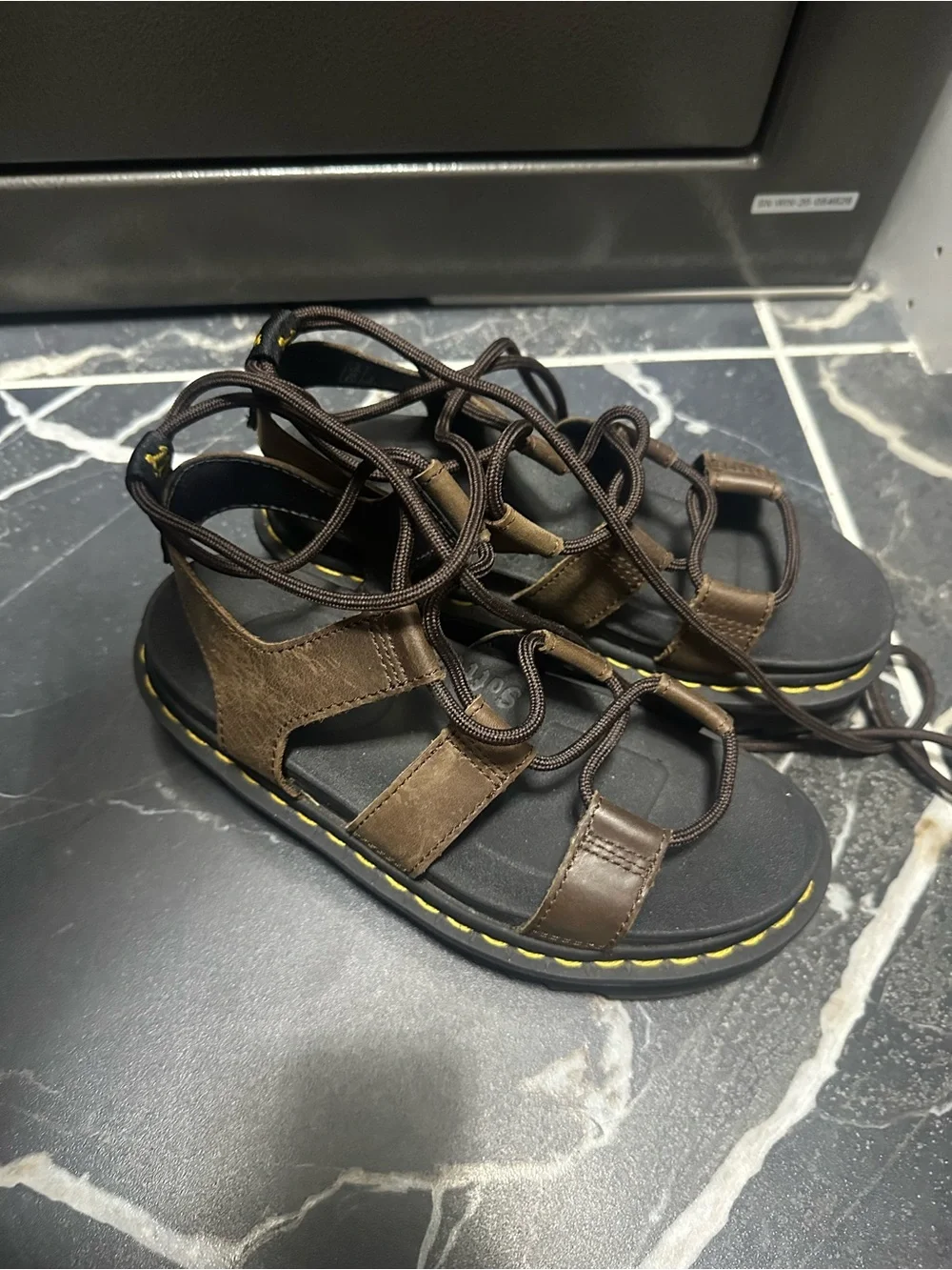 Women’s/Kids Brown Lace-Up Comfort Sandals